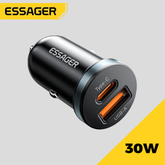 Carregador Essager Veicular USB/Tipo-C Turbo 30W
